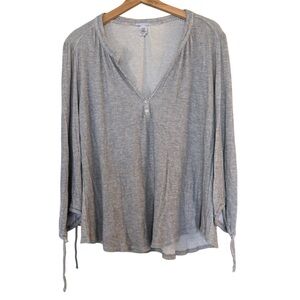 Eberjey Waffle Knit V Neck Long Sleeve Pajama Top